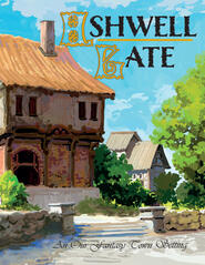 Ashwell Gate Two medieval style buildings surrounded among tended trees